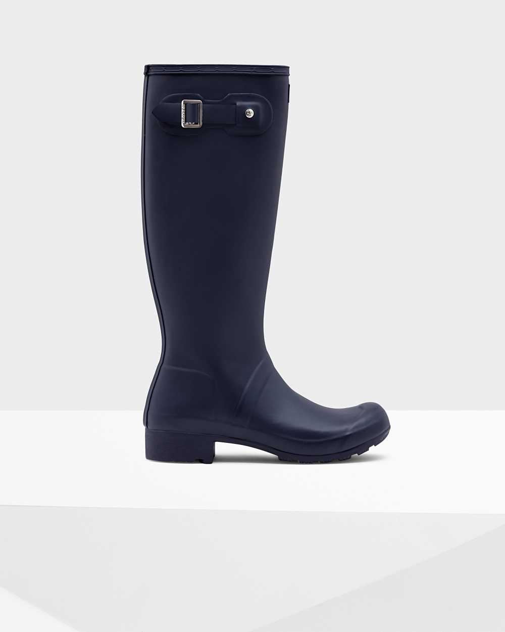 Hunter Women's Original Tour Foldable Tall Wellington Boots Navy,IYFA43890